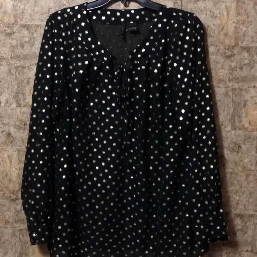 Black and Gold Polka Dot top